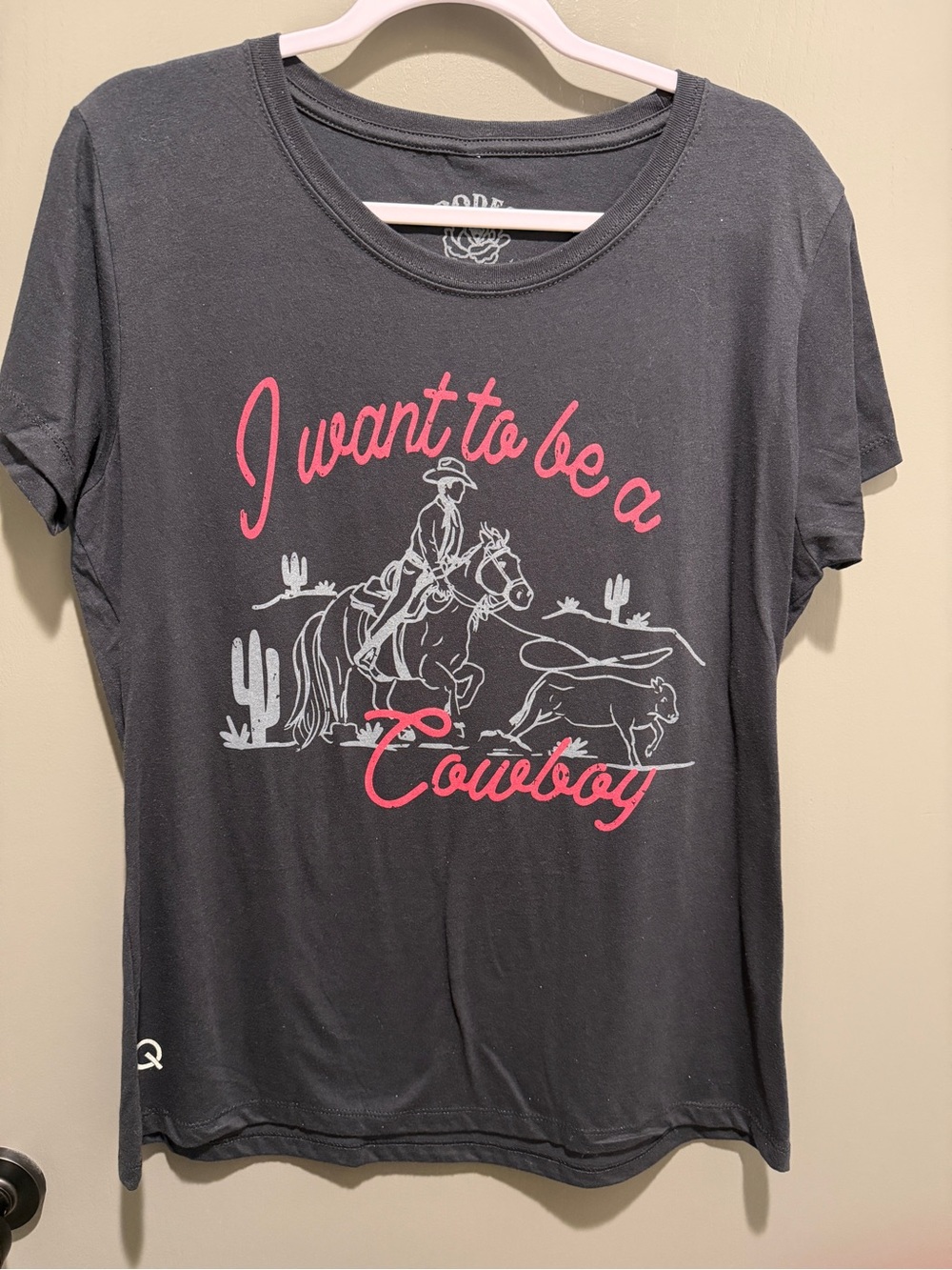 I Want to Be a Cowboy Graphic Tee - Black